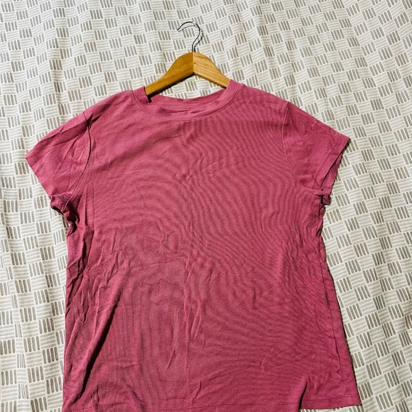 A New Day Soft Ribbed Short Sleeve Tee Dusty Rose Size XL - Picture 4 of 8